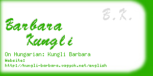 barbara kungli business card